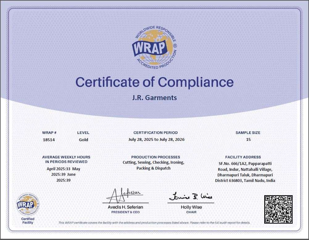 WRAP Certified document